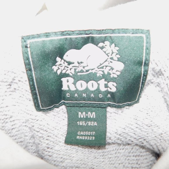 Roots womens M Gray Salt & Pepper Funnel Neck Cowl Hoodie Sweatshirt - Picture 3 of 10